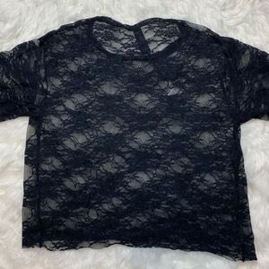 NWT Agnes & Dora sheer lace tee